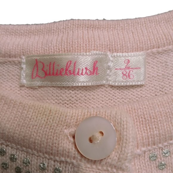 Billieblush Pale Pink Cardigan Sweater With Metallic Silver Detail Size 2/86 - Picture 3 of 8